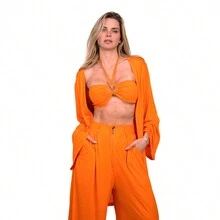 Women Two-piece Outfits - 橘色 - 查看 1