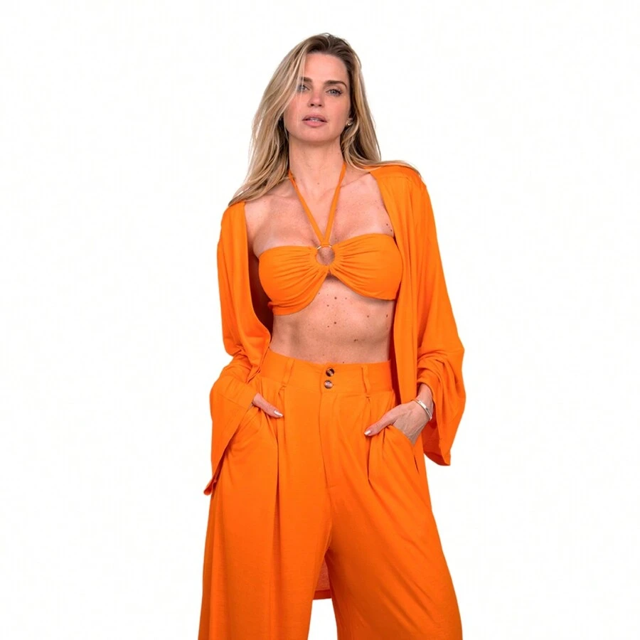 Women Two-piece Outfits - 橘色 - 查看 1