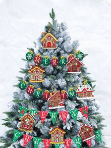 6入組pvc矽膠聖誕薑餅屋套裝,聖誕樹裝飾,2.76*2.65英寸聖誕禮品裝飾掛件,適用於聖誕樹禮品裝飾,假日裝飾,聖誕薑餅屋聖誕樹裝飾 - 彩色 - 查看 2