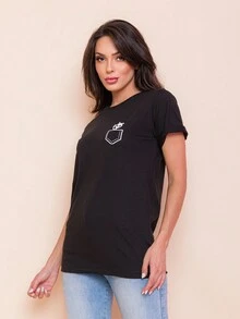 Women T-Shirts - 黑色 - 查看 3