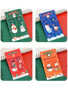 聖誕節磁性書籤,可愛的創意文具禮物,適合學生 - 藍色 - 查看 6