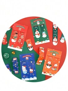 聖誕節磁性書籤,可愛的創意文具禮物,適合學生 - 藍色 - 查看 5