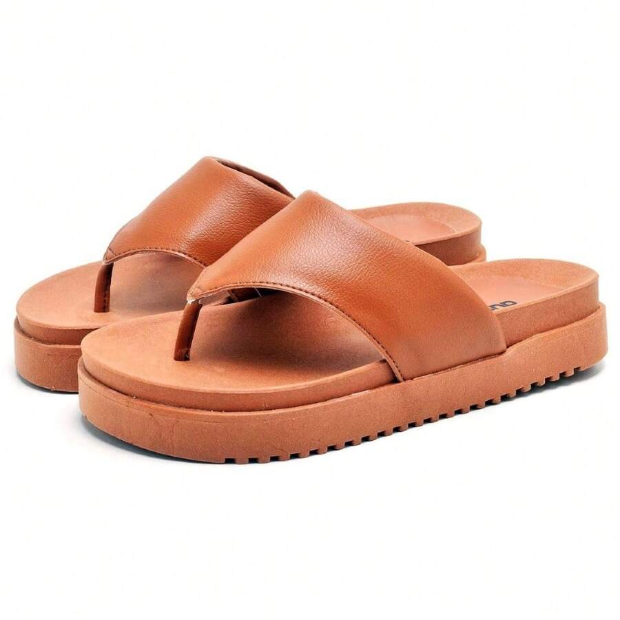 dubuy Women Flip-Flops - Camel - View 1