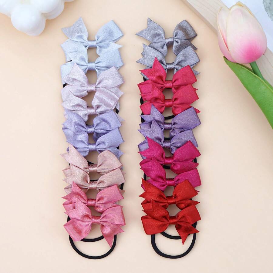 20Pcs Baby Bow Bobbles Baby Hair Bands Baby Hair Ties Baby Girls Hair Bows 2 Inch Ribbon Bows