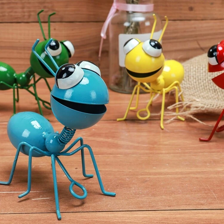 Arte De Metal Creaiva Ant, Escultura De Metal Ant, Estatuas Al Aire Libre, Decoración De Jardín Ant, Decoración De Pared Colgante, Decoración De Césped De Jardín, Decoración De Interior, Decoración Colorida Al Aire Libre, Escultura De Insecto Lindo, Decoración De Patio - 10*10*8cm/3,9*3,9*3,1 pulgadas - Ver 1
