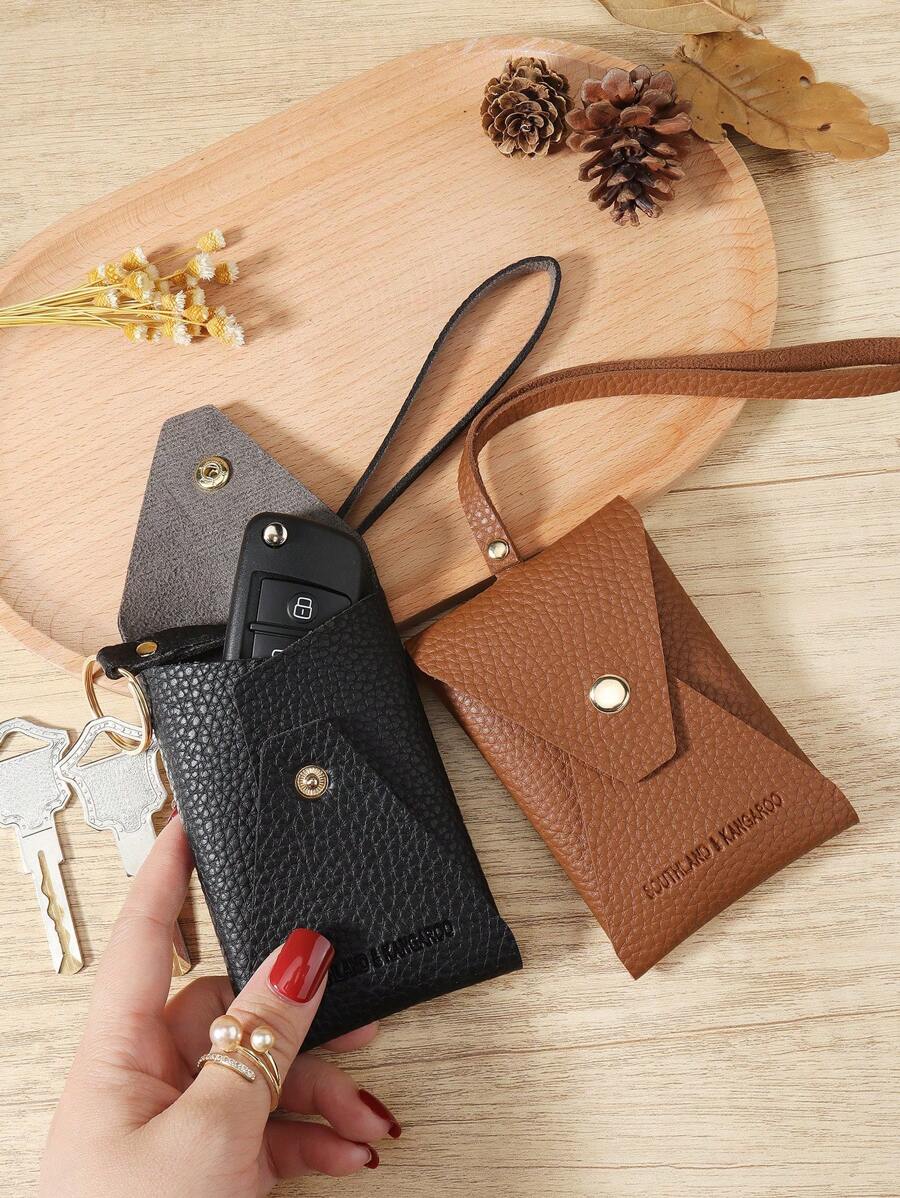 SOUTHLAND&KANGAROO Túi đựng chìa khóa thời trang màu đen trơn màu Malist di động có móc khóa dành cho doanh nhân kỷ niệm ngày lễ tình nhân làm quà tặng sinh nhật cho bé gái cho phụ nữ cho túi đựng đồ dùng học tập cho trường học phòng ký túc xá & quà tặng trở lại trường học quà tặng cho giáo viên túi đựng chìa khóa công sở thường ngày hộp đựng chìa khóa đồ dùng học tập quà tặng giáo viên ví mini trở lại trường cho phụ nữ - màu đen - Xem 1