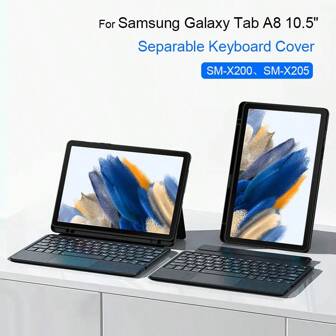 Vertical And Horizontal Support Keyboard Case Compatible With Galaxy Tab A8 X200 X205 10.5-Inch Tablet