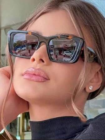 New Fashion Square Cat Eye Vintage Fashion Glasses, Street Style Fashion Glasses Beach Accessories For Women Glasses Shades Basics Fall Winter Women Outfits Clothes Business Casual Gifts For Summer Beach Vacation, Outdoor, Travel