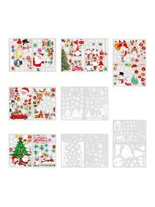 1pc Christmas Window Glass Wall Decoration Electrostatic Pvc Sticker - Multicolor - View 2