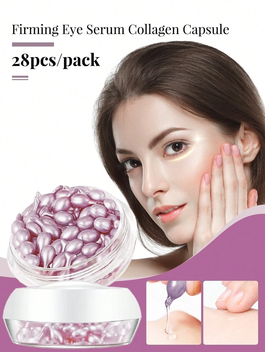 0,35ml * 28 Huyết thanh Collagen Capsule - Chăm sóc da chống lão hóa cho mắt & phục hồi, kết quả rõ rệt trong 14 ngày Huyết thanh Vitamin E Capsule dưỡng ẩm làm mờ nếp nhăn Kích thước du lịch - Màu tím - Xem 1