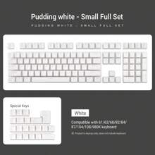 129 Keys White Pudding Keycaps OEM Profile PBT Double Shot Keycap Backlight Two-color layered Thermal Sublimation Transparent Resin key caps For Mx Switch Mechanical Keyboard ISO Layout RGB backlit Key Caps - White - View 3