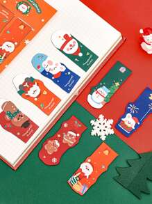 聖誕節磁性書籤,可愛的創意文具禮物,適合學生 - 藍色 - 查看 7