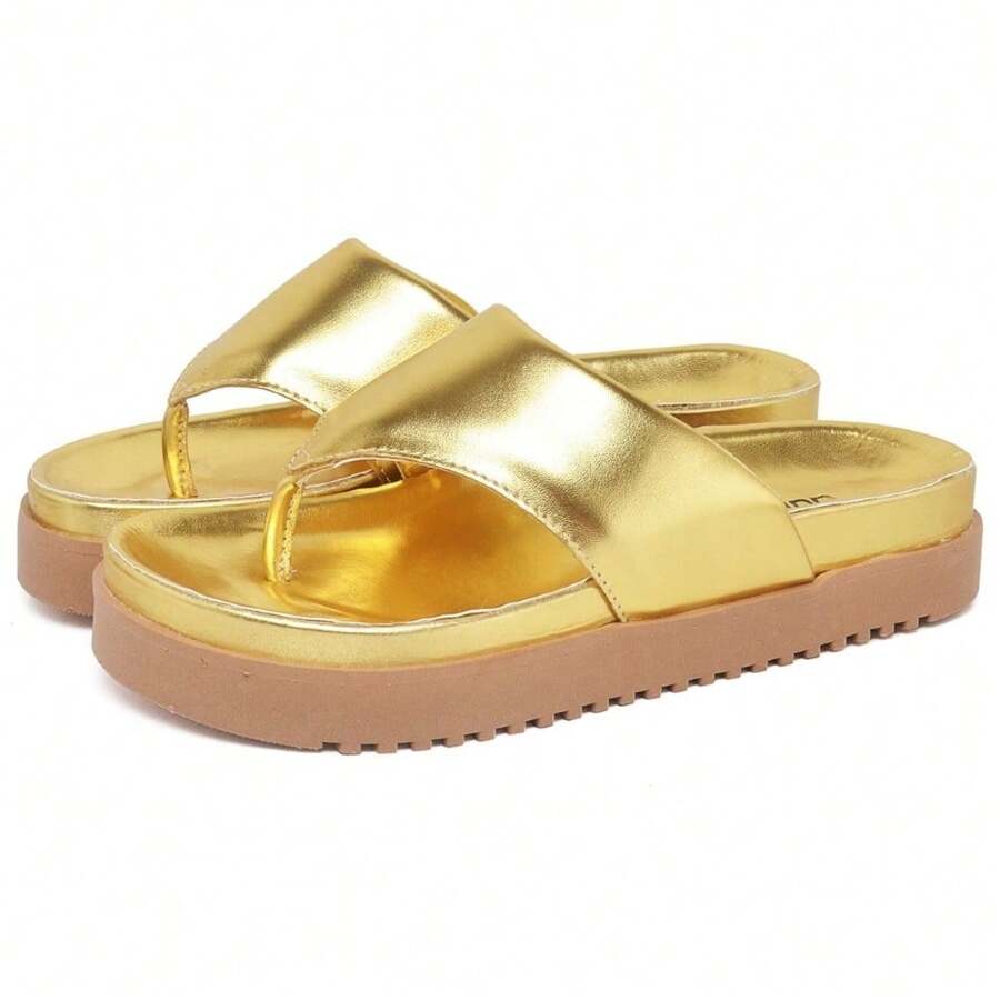 dubuy Women Flip-Flops - Dorado - Ver 1