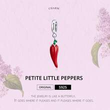 Miseff新款1入組925純銀紅辣椒珠子手鏈,diy珠寶製作少女禮物