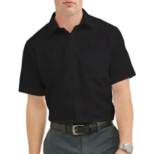 Camisa Social Masculina Manga Curta Não Amassa Tecido Microleve - Preto - Visão 1