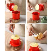 Modern Minimalist English Letter "Butter" Solid Color Ceramic Butter Dish With Water Tight Seal Cover, Creative Western Style Cheese Container For Kitchen And Dining Room Storage - Multicolor - View 9