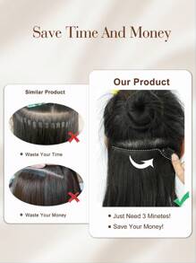 4入組夾式彩虹長捲髮,厚鬆長髮套件適用於女性全頭20英寸淺啡色與啡色亮點 - 間色 - 查看 7