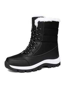 Giày bốt Nữ Thời trang Lace-up - màu đen - Xem 4