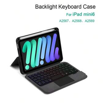 1Pc Black Magic Keyboard Stand Case Cover With Touchpad Backlit Compatible With iPad Mini 6 6th Generation mini6 2021 8.3" A2567 A2568 A2569 Tablet