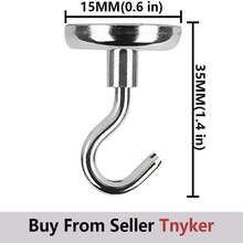 12pcs 16mm Neodymium Magnet Hook Strong Magnetic Hooks For Household Use - Silver - View 8