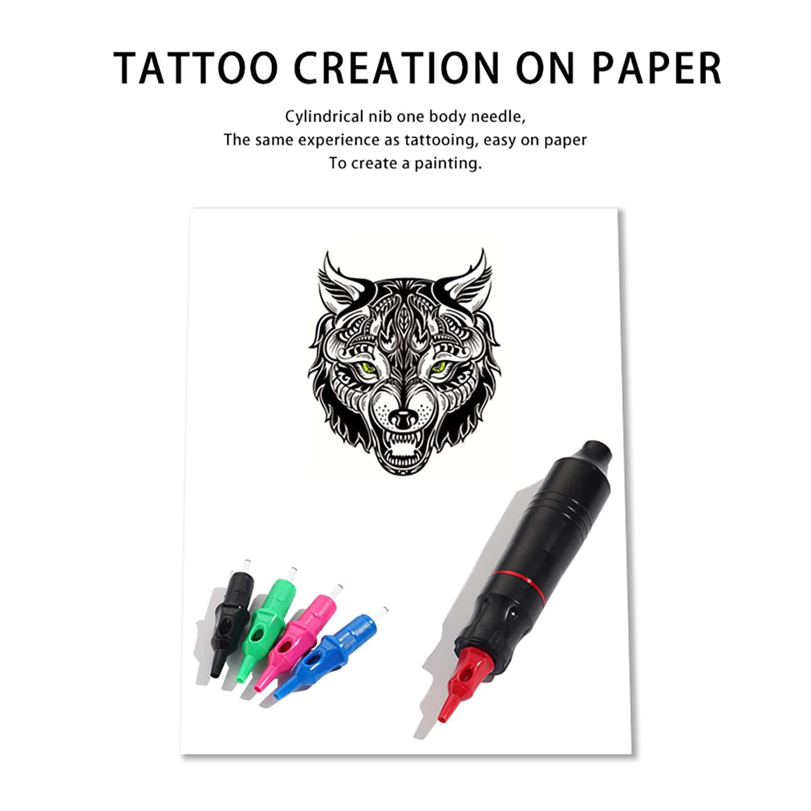 Tattoo Ballpoint Pen Needle For Practicing Tattoo Patterns On A4 Paper