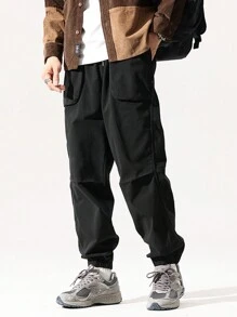 Pantalones De Trabajo Sueltos Al Aire Libre Para Hombres - Negro - Ver 10