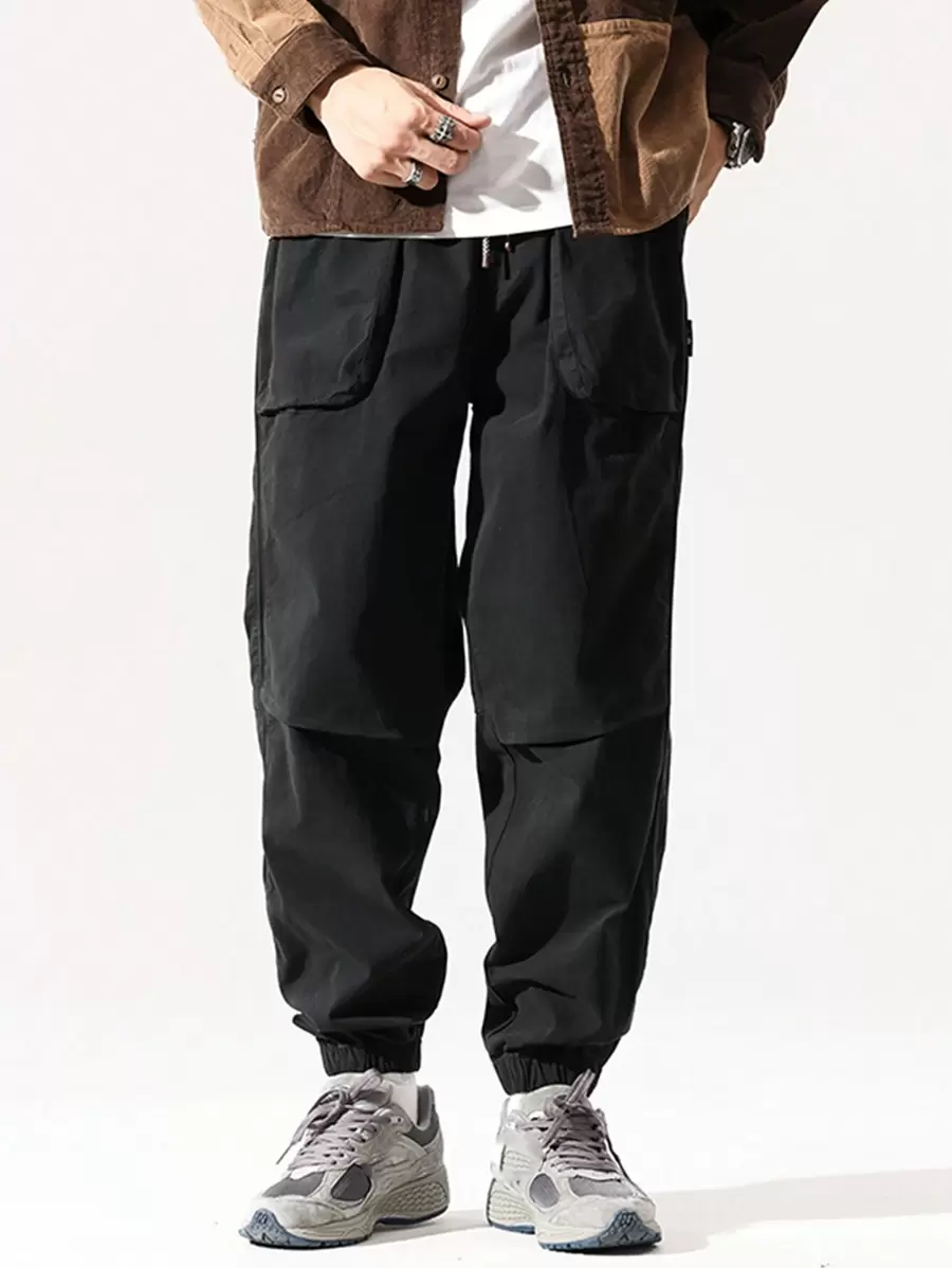 Pantalones De Trabajo Sueltos Al Aire Libre Para Hombres - Negro - Ver 1