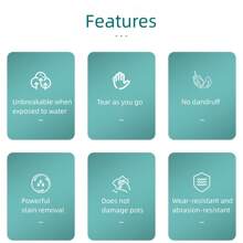 1 Cuộn 25 Chiếc Khăn Lau Nhà Bếp Dây Thép Chống Trượt Khăn Lau Rửa Bát Dùng Một Lần, Thay Thế Cho Len Thép, Không Trầy Xước, Không Dính, Có Thể Sử Dụng Trong Nửa Năm - Một cuộn giẻ lười màu xám - Xem 7