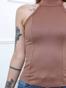 Women Tank Tops & Camis - 棕色 - 查看 4