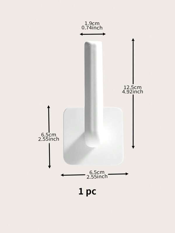1pc Household Lshaped Wallmounted Hook, Traceless Strong Adhesive