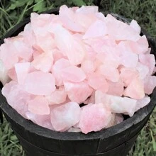 2入組天然玫瑰石英未切割寶石波西米亞風格 - 玫瑰石英 - 查看 2