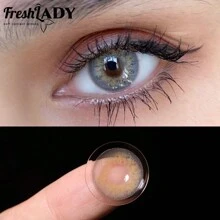FRESH LADY Freshlady Natural Colored Contacts Pupilentes Russian Grey Colored Contact Lenses 1 Year Disposable Halloween Costume Cosplay - Grey - View 3