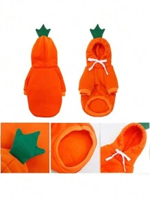 Pet Clothes For Dogs And Cats - Hooded Frog Transformation Sweatshirt - Orange - View 8