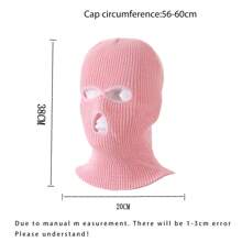 1 件女士针织拉法帽，带 3 孔面罩，适合滑雪、骑行、保暖万圣节冬季秋季 - 粉色 - 查看 4