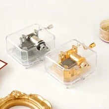 1 Pieza Caja De Música Con Melodía Aleatoria Color Plateado - Plateado - Ver 4