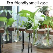 1入組透明玻璃花瓶附植物植物,創意桌上裝飾花盆,適用於客廳、書房或辦公室,綠植,仿真植物,完美的新家居禮物diy花瓶、辦公室裝飾、書房裝飾、客廳裝飾、臥室裝飾 - 復古色 - 查看 3