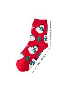 4pairs Christmas Themed Mid-calf Socks With Reindeer & Santa Claus, Fall And Winter - Multicolor - View 5
