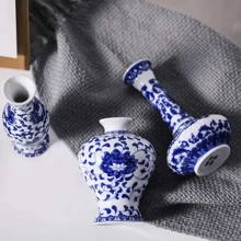 1/3/5pcs Chinese Style Blue And White Porcelain Vase, Handmade Craft, Ideal For Living Room, Bedroom, Dining Room, Study Decoration, Coffee Shop Display, Perfect Gift For Festivals Such As Spring Festival, Valentine's Day, Mother's Day Home Decor Room Decor Flower Vase Glass Vase