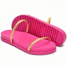 Women Flat Sandals - Màu Hồng Tươi - Xem 1