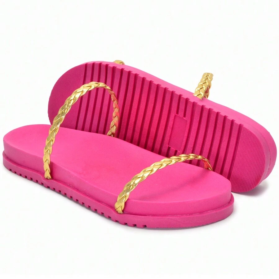 Women Flat Sandals - Màu Hồng Tươi - Xem 1