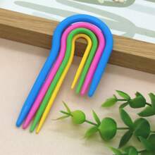 1套塑料編織針,適用於手工圍巾、毛衣u型扭曲針織編織縫紉配件 - 彩色 - 查看 1