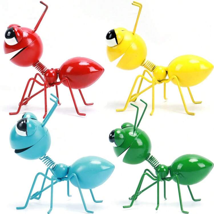 Arte De Metal Creaiva Ant, Escultura De Metal Ant, Estatuas Al Aire Libre, Decoración De Jardín Ant, Decoración De Pared Colgante, Decoración De Césped De Jardín, Decoración De Interior, Decoración Colorida Al Aire Libre, Escultura De Insecto Lindo, Decoración De Patio - 10*10*8cm/3,9*3,9*3,1 pulgadas - Ver 2