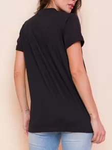 Women T-Shirts - 黑色 - 查看 2