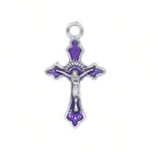 30pcs/pack Mixed Style Zinc Alloy Oil Drip Cross Pendant, Jesus Pendant, Jewelry Making Component For Necklace And Bracelet - Multicolor - View 8