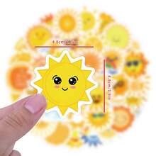 60張陽光塗鴉防水貼紙,適用於行李箱、水杯、摩托車、手提電腦、頭盔、桌面、滑板等