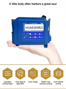 1/Set T-Shirts Label Portable Thermal Inkjet Printer Mini Handheld Inkjet Printer Variable Data,QR Barcode,Logo,Expiry Date,Production Date,Pattern,Mobile 12.7mm Handheld Inkjet Printer With 1pc Black Quick-Drying Ink Cartridge - Blue - View 2