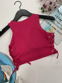 Women T-Shirts - 玫紅色 - 查看 2