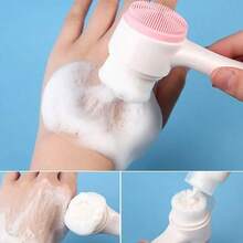 1個矽膠臉部清潔刷,雙面清潔劑和按摩器 - 彩色 - 查看 5