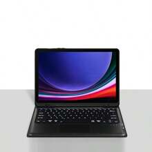 阿拉伯語觸控板鍵盤保護套，適用於三星Galaxy Tab S9+ / S9 FE+ 12.4英寸S9fe X810 X816 X818 X616 B/U平板電腦，具有磁性隔離保護和智能觸摸板鍵盤，纖薄輕便 - 黑色-阿拉伯語佈局 - 查看 9