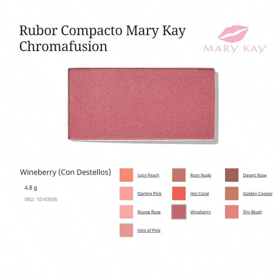 Rubor Compacto Mary Kay Chromafusion Wineberry (Con Destellos) - 01 Lightful - Ver 1